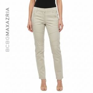 🟣 XXS BCBGMaxAzria Devin Canvas Cream Pants